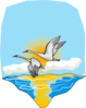 Geese Flying Over The Sea Clip Art